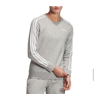 NWT! Adidas Essentials Gray 3 Stripe Sweatshirt